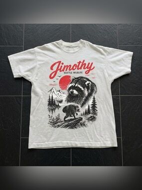 Jimothy Seattle Wildlife Raccoon Pacific Northwest Forest Nature Graphic T-Shirt